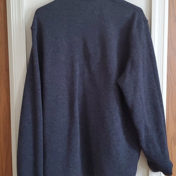 Haggar L Dark Gray 1/4 Zip Knit Fleece Pullover - Picture 6 of 6
